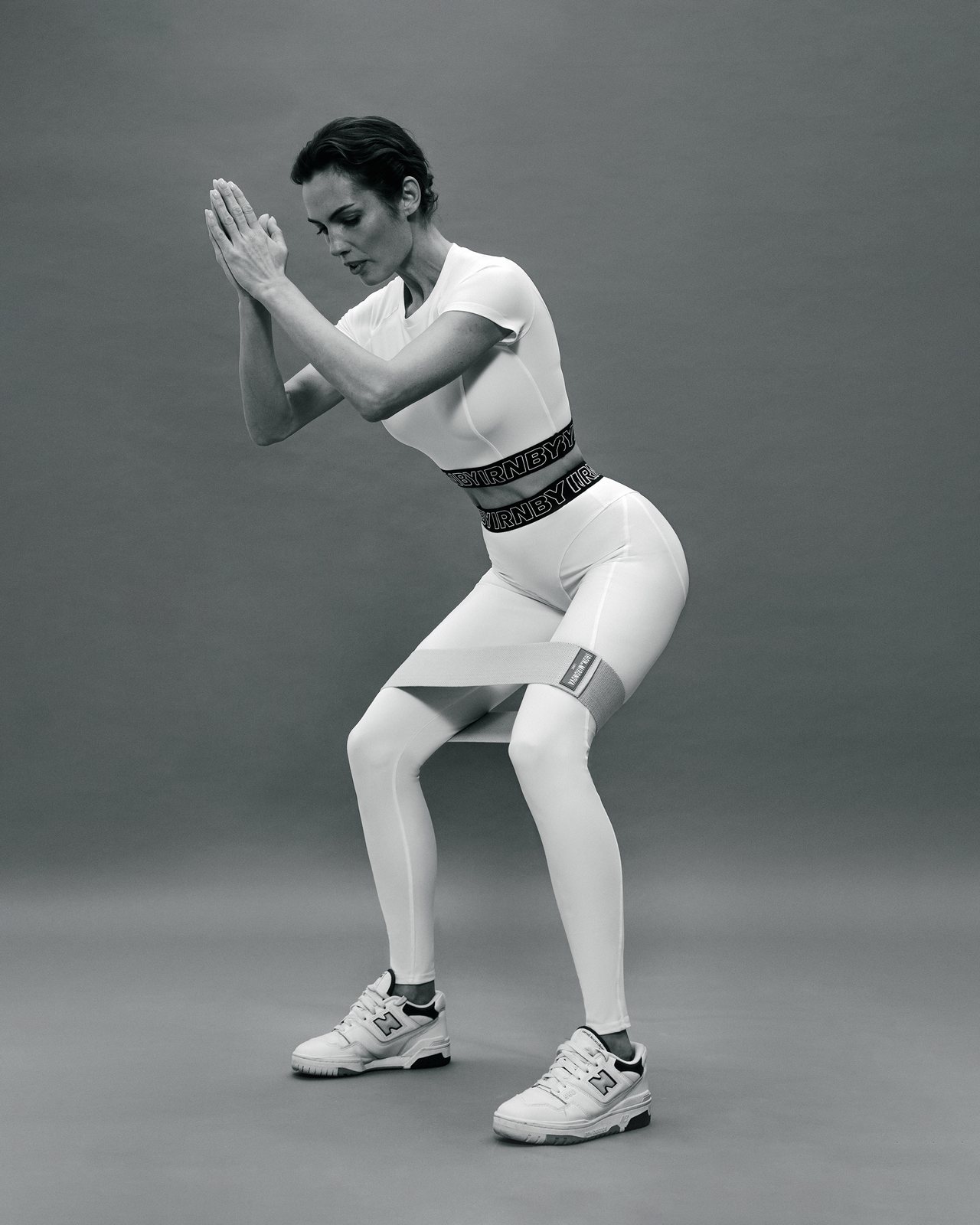 Natalia Boykova in activewear, resistance band, IRNBY